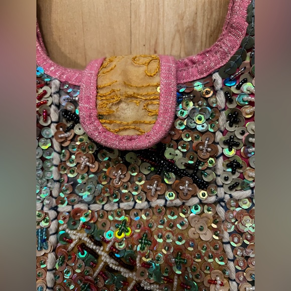 Vintage Girlhood Core Eclectic Boho fully Sequin Beaded Hobo Bag HP 🎉 🎉🥳 - Picture 10 of 17
